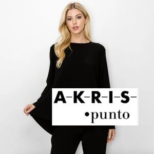 Like New AKRIS punto Black tunic, 6, G1253